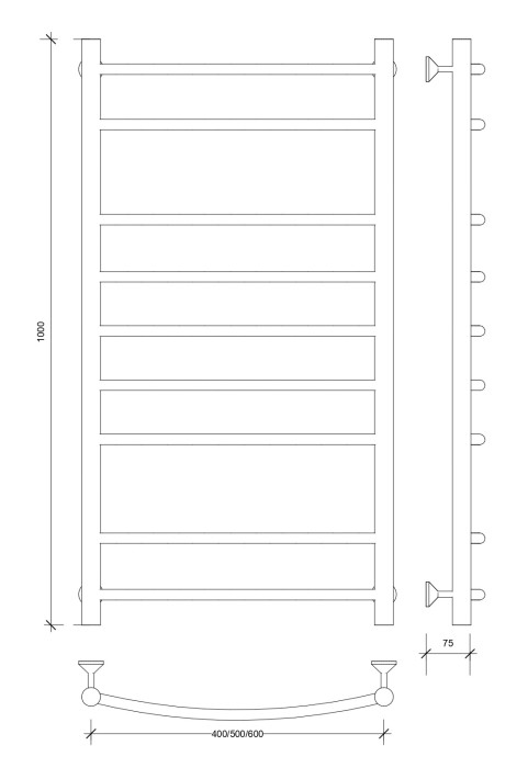 Полотенцесушитель водяной 100x50 Милан 2 (хром) Secado арт. 4603759403229