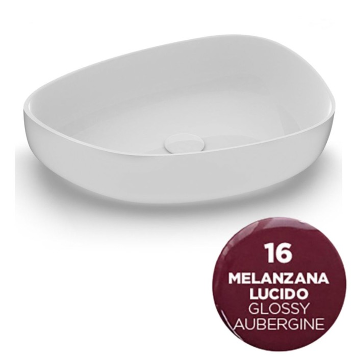 Накладная раковина, 55x42xh14 см, Olympia ceramica Metamorfosi, баклажан глянцевый арт. MET4255016