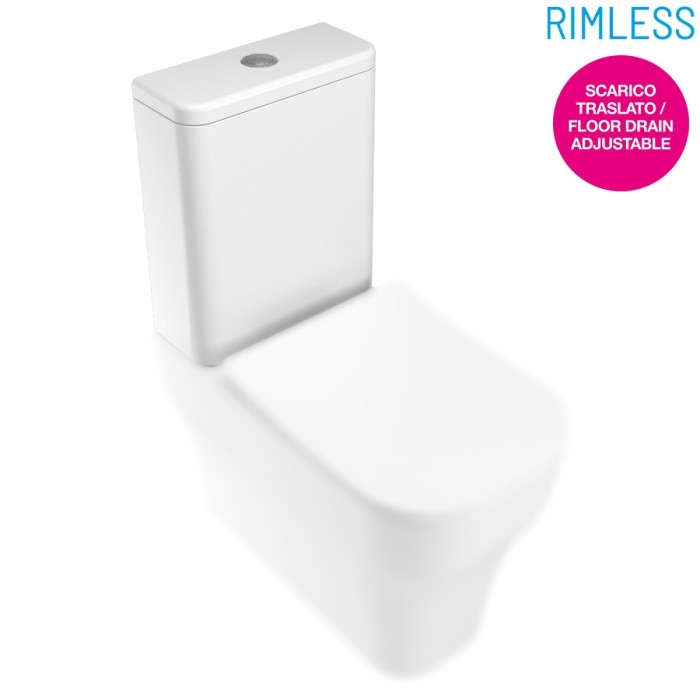 Бачок с двухрежимным сливным механизмом, 3/4, 5 л, Olympia ceramica Clear, белый глянцевый арт. SYN71PF101