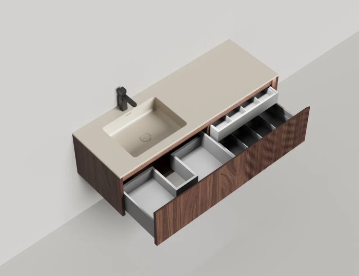Подвесная тумба domino 1400, шпон, под встраиваемую раковину, Salini арт. 27D214IN