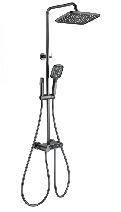 Душевая система с термостатом, Wonzon &amp; Woghand Muse, WW-B3112-BGG цвет: графит