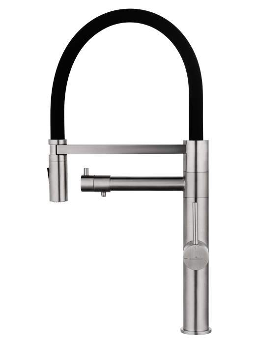 Смеситель для кухни с гибким изливом и подключением фильтра, Wonzon & Woghand, WW-88458007-BN цвет: никель