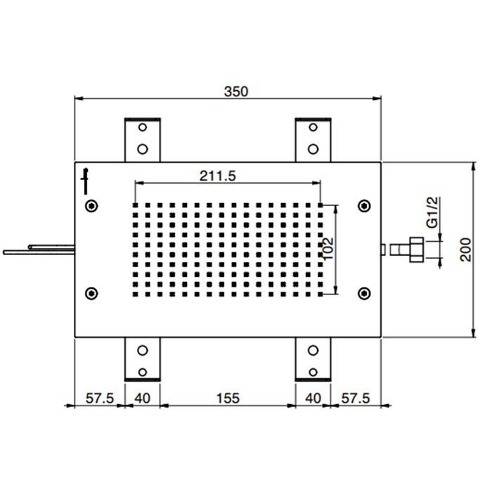Fima Carlo Frattini Верхний душ Modular 350х200 мм., встраиваемый в потолок, LED подсветка для хромотерапии с 8 цветами, Wellness, F2825CR цвет: хром