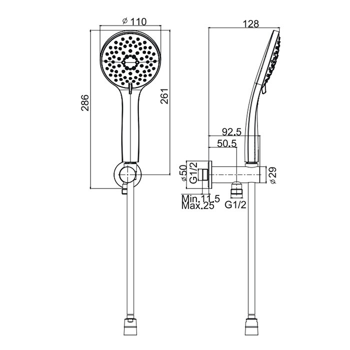 Fima Carlo Frattini Душевой гарнитур: ручной душ с держателем и шланогм 150см., Set doccia, F2287/9NCR цвет: хром