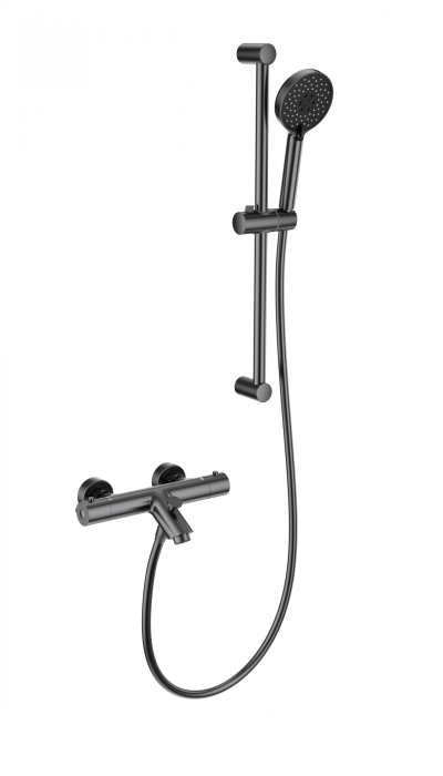 Смеситель для ванны с душем и термостатом, Wonzon &amp; Woghand, WW-C2002-A-BGG цвет: графит