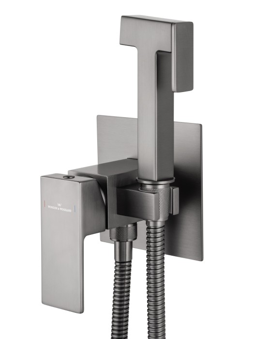 Смеситель с гигиеническим душем встраиваемый, Wonzon & Woghand Cube, WW-88829016-BGM цвет: графит
