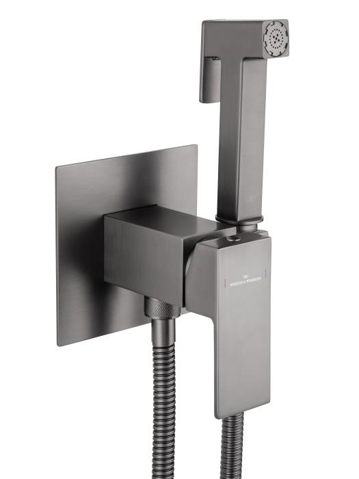 Смеситель с гигиеническим душем встраиваемый, Wonzon & Woghand Cube, WW-88829016-BGM цвет: графит