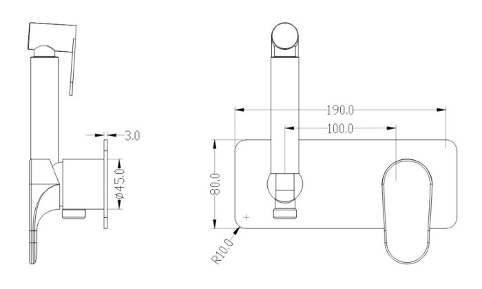 Гигиенический душ со смесителем, никель, Spectre Boheme 457-NB