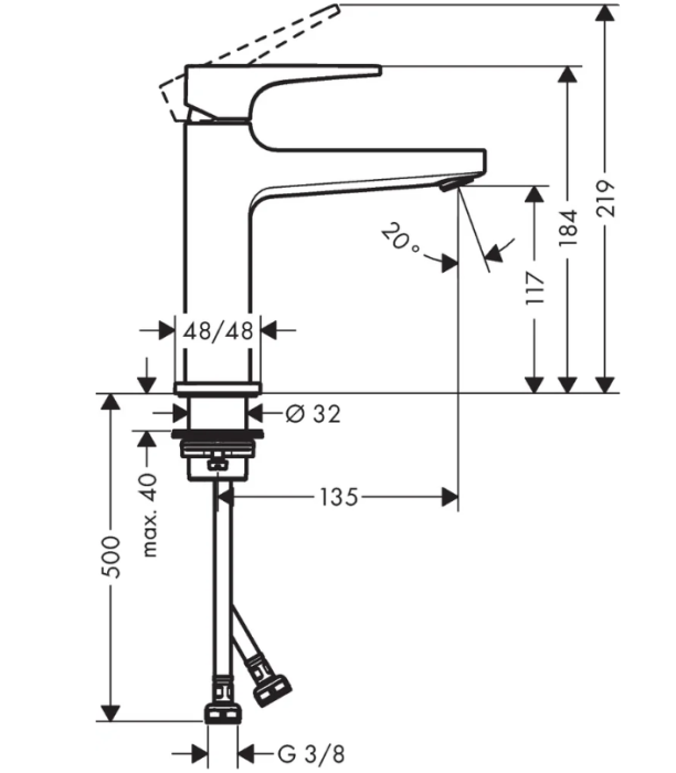 Смеситель для раковины Hansgrohe Metropol цвет хром арт. 74507000