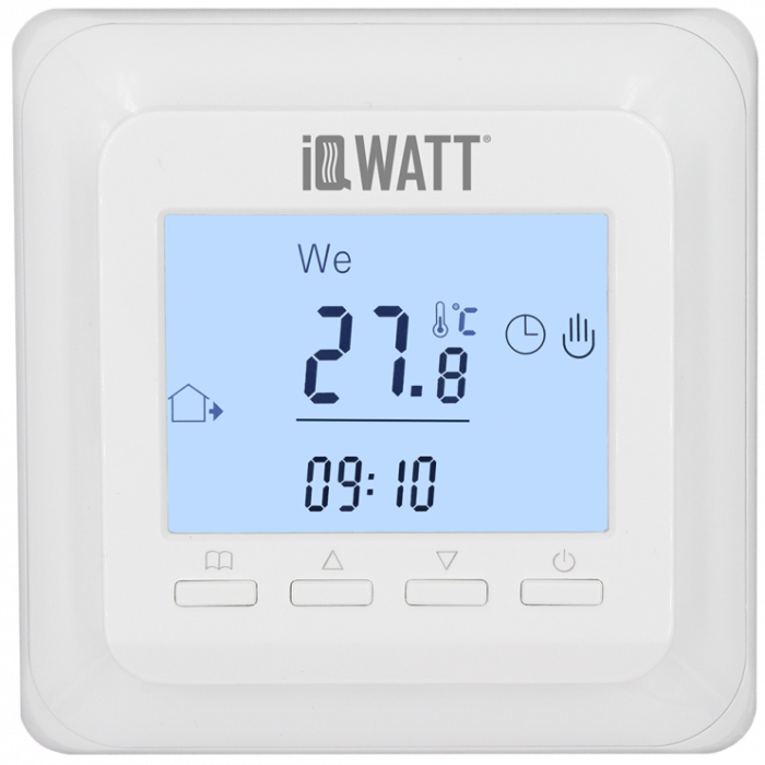 Терморегулятор с ЖК-дисплеем IQ THERMOSTAT Р, IQWATT white арт. 00405