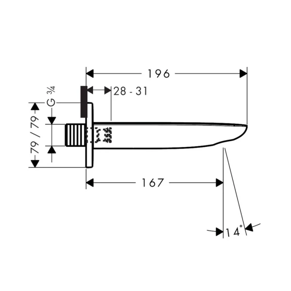 Излив для ванны, Hansgrohe PuraVida, белый/хром арт. 15412400
