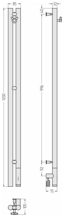 Сунержа Электрический полотенцесушитель 1000x300, Нюанс 3.0, 051-5843-1253 цвет: состаренная латунь