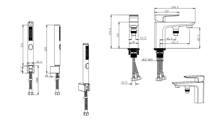 Смеситель врезной на борт ванны на 1 отв., Aquatek Вега, хром арт. AQ1044CR