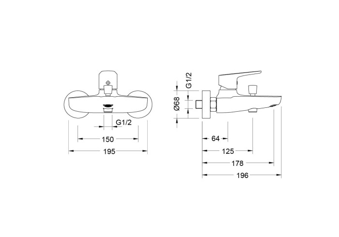 Смеситель для ванны, Aquatek Бетта, хром арт. AQ1140CR