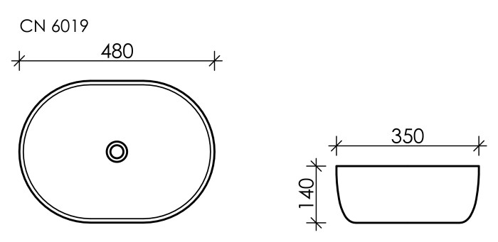 Накладная раковина Ceramicanova Element, белый арт. CN6019