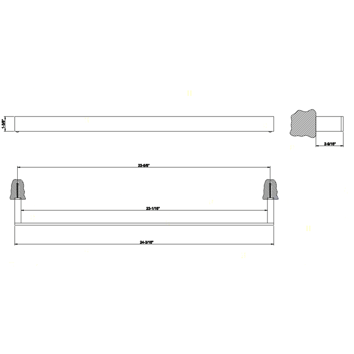 Полотенцедержатель 60см, подвесная, Gessi Rettangolo, хром арт. 20903#031