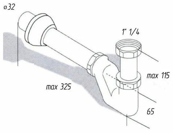 Сифон для биде, раковины, Cono Kerama Marazzi, хром - TIM BAS0701B