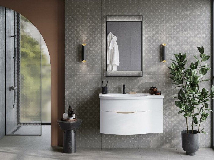 Тумба 100 см леваясм, Riva Kerama Marazzi, белый - RV.100Lh\WHT.M