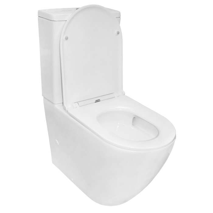 Унитаз-компакт 665х380х845 напольный, смыв "торнадо", безободковый, с бачком и сидением микролифт, Azario Vetro арт. AZ-2141 UQ1