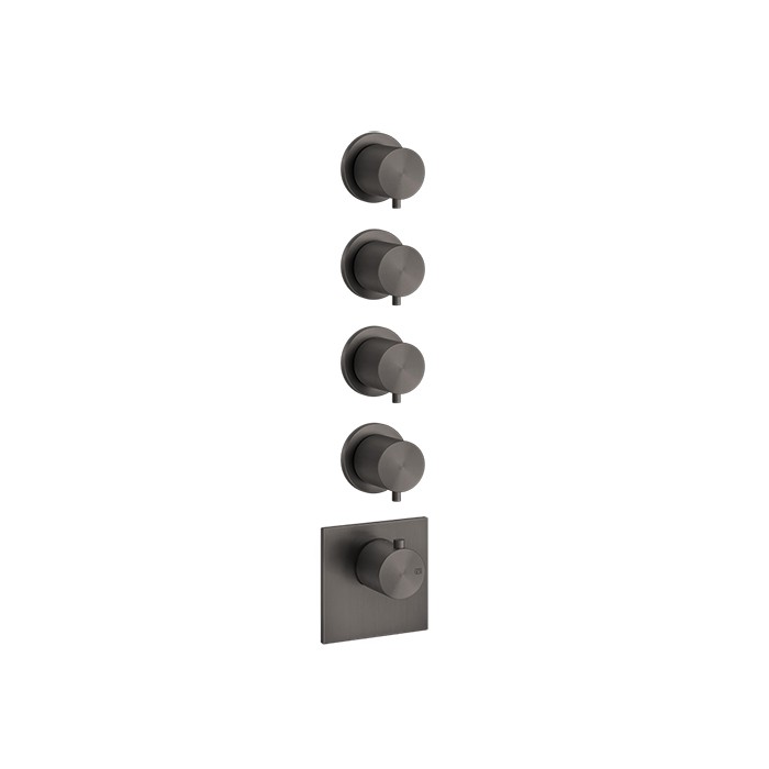 Встраиваемый термостатический смеситель на 4 источника, резьба 3/4", Gessi 316, brushed black metal pvd арт. 54508#707