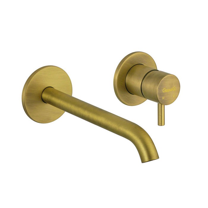 Смеситель встраиваемый для раковины, излив 18 см, без донного клапана, Giulini My future, золото брашированное арт. 5920-18OSP