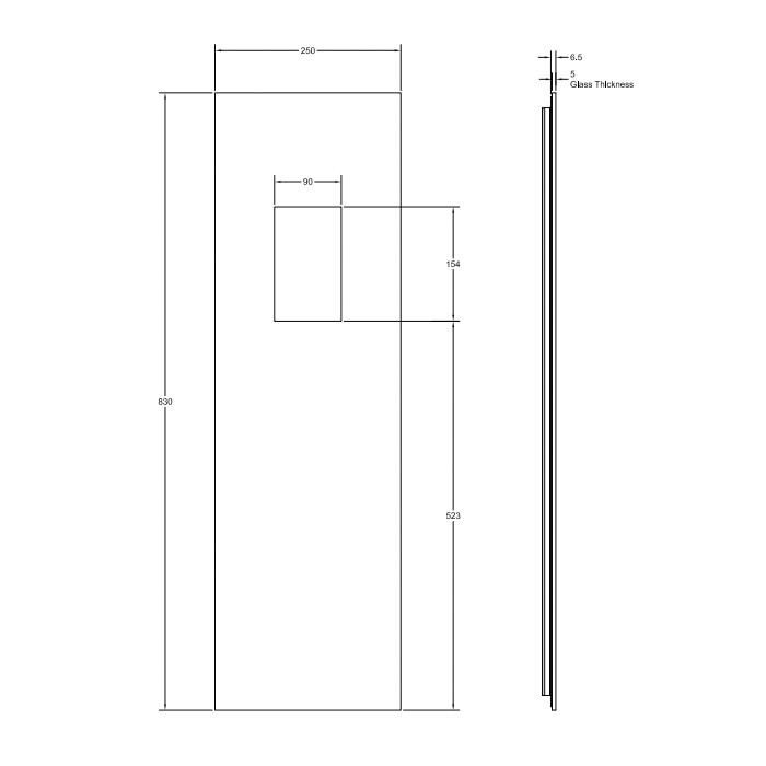 Настенная панель сенсорного управления, закаленное стекло, внешняя часть, Gessi Binario, черный арт. 61205