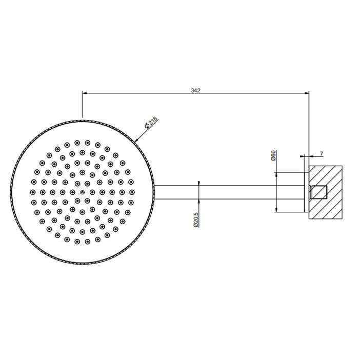 Верхний душ, настенный, с шарниром, D:21.8 см., Gessi Anello, finox brushed nickel арт. 63448#149
