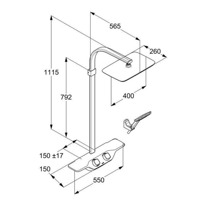 Душевая стойка Kludi Cockpit Discovery цвет хром арт. 8020091-00