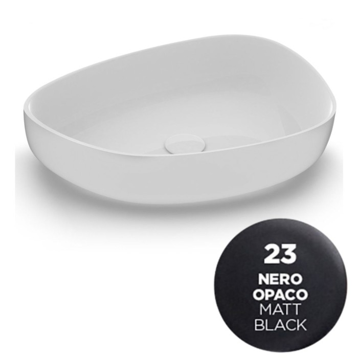 Накладная раковина, 55x42xh14 см, Olympia ceramica Metamorfosi, черный матовый арт. MET4255023