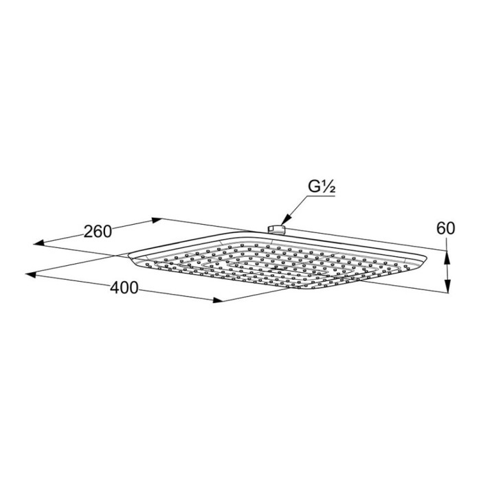 Верхний душ 400 x 260 мм, freshline Kludi, хром - 6440005-00
