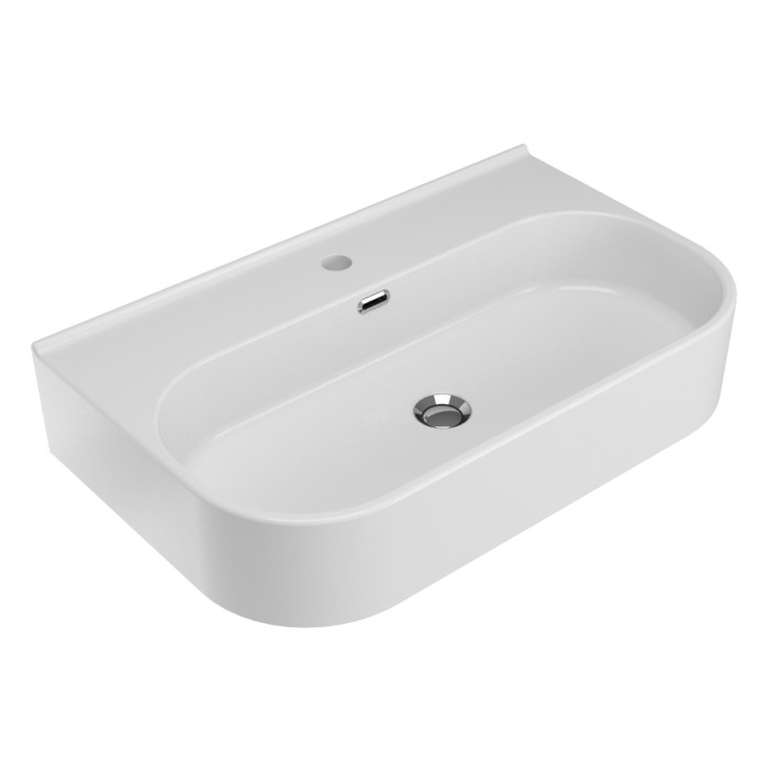 Раковина 70х43хh14 см, с 1 отв. подвесная, накладная, Olympia ceramica Synthesis eco, белый глянцевый арт. SYN4370101