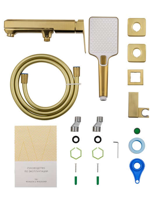 Смеситель для ванны с душем, Wonzon & Woghand Diamond, WW-88639011-BG цвет: золото