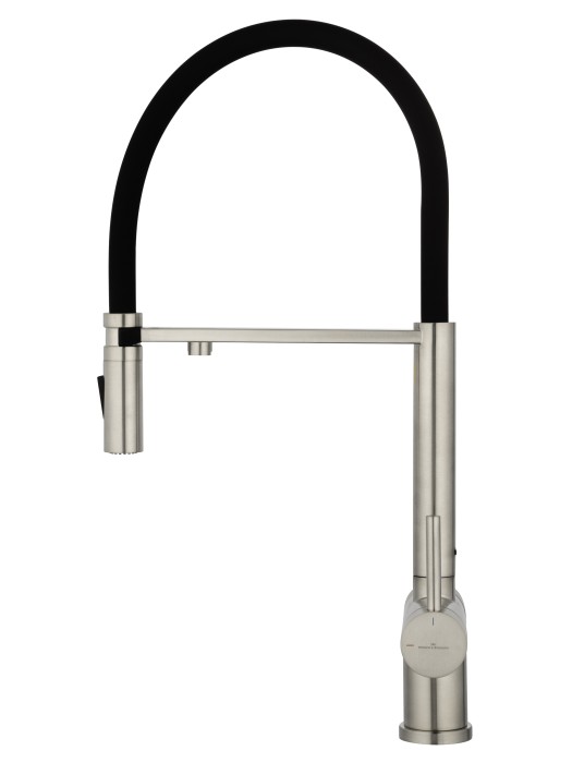 Смеситель для кухни с гибким изливом и подключением фильтра, Wonzon & Woghand, WW-88458009-BN цвет: никель