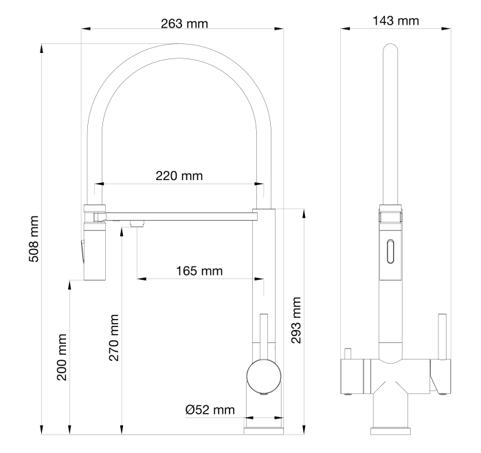 Смеситель для кухни с гибким изливом и подключением фильтра, Wonzon & Woghand, WW-88458009-BN цвет: никель