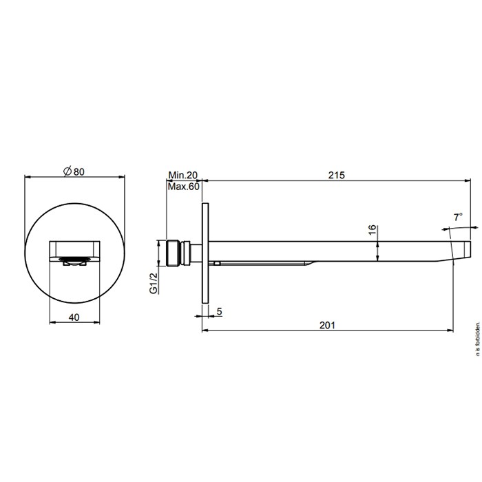 Fima Carlo Frattini Излив для ванны 20см., настенный, Mast, F2418OR цвет: золото