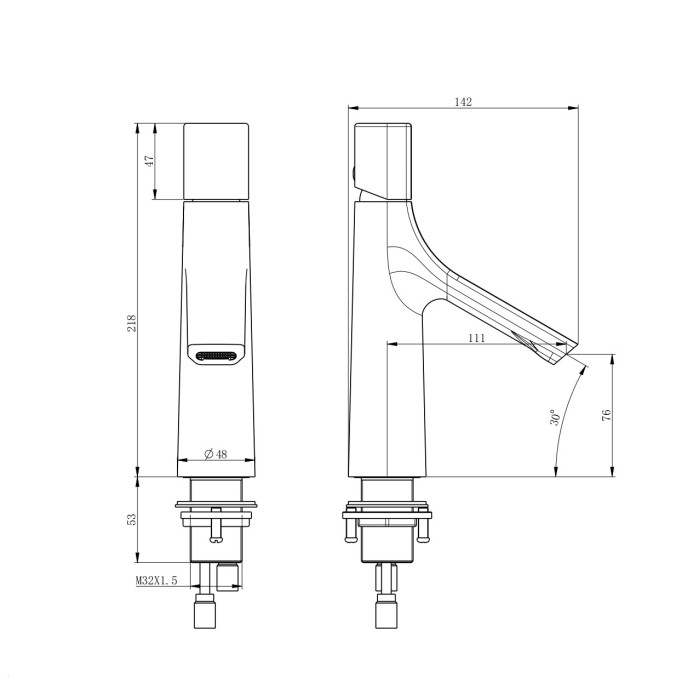 Смеситель для раковины, Wonzon & Woghand The one, WW-H010-BG цвет: золото