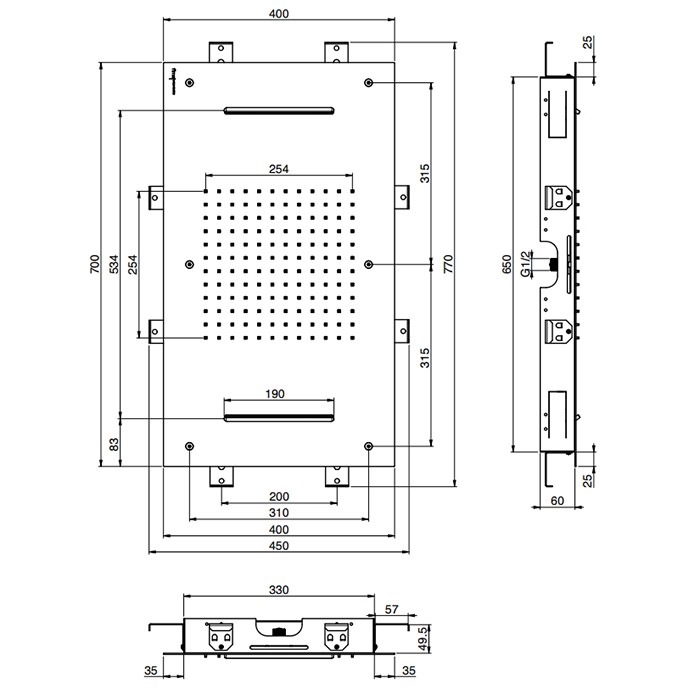 Fima Carlo Frattini Верхний душ 70х40см., потолочный, Harmonia, Soffioni, F2903OR цвет: золото