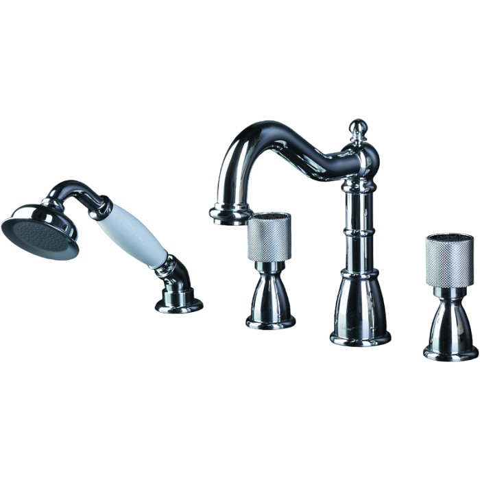 Смеситель врезной 4 отв. Black, chrome, Boheme Royal cristal - 396-Royal/CRST black