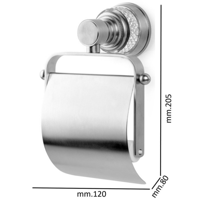 Держатель для туалетной бумаги с крышкой chrome, Boheme Aura_acc - 10241-CR