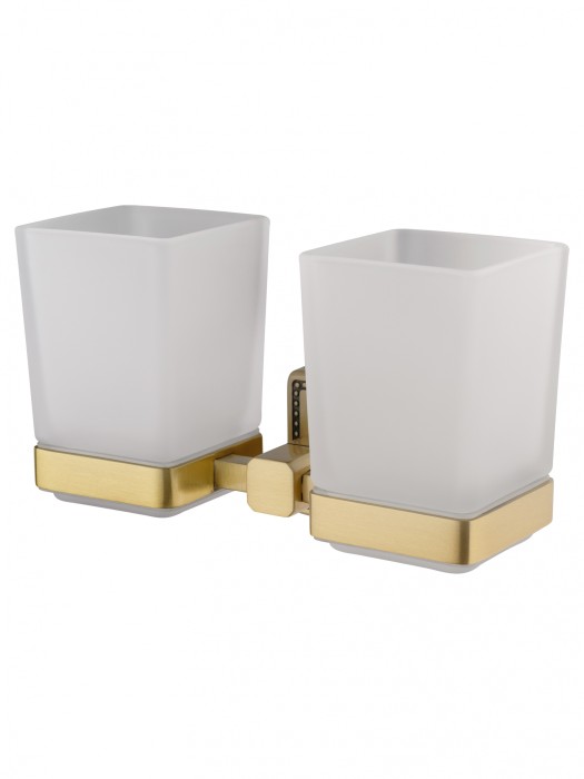 Два стакана для зубных щеток с держателем, Wonzon &amp; Woghand Roma, WW-7228 цвет: бронза