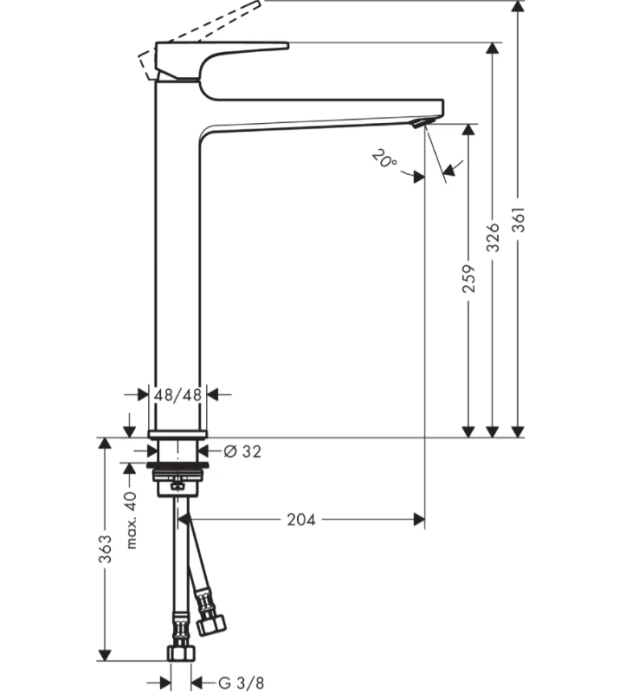 Смеситель для раковины Hansgrohe Metropol цвет хром арт. 74512000
