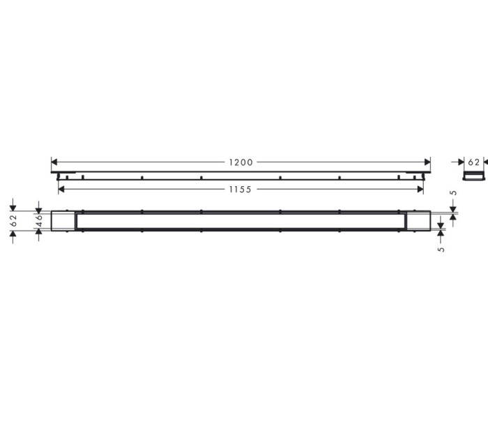 Внешняя часть трапа для душа Plus, 120 см, с регулировкой по высоте RainDrain Match Hansgrohe, белый арт. 56218700