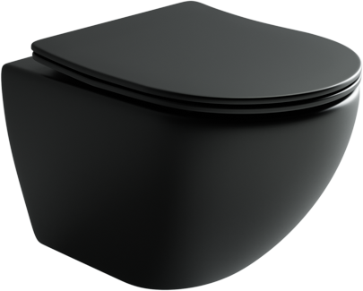 Подвесной унитаз с сиденьем Ceramicanova Metropol, чёрный арт. CN4002MB