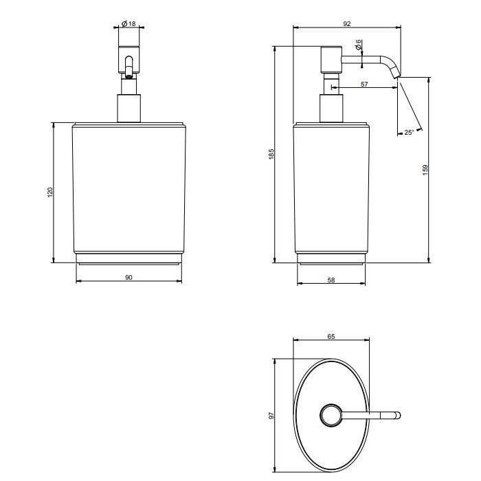 Дозатор для мыла настольный, Gessi Ovale, белый/хром арт. 25339#031