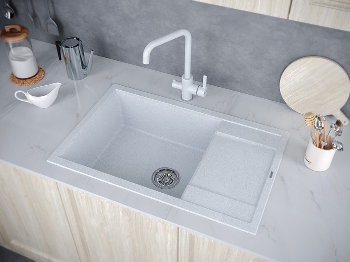 Мойка для кухни гранит 780х500 Paulmark FLUGEN 60, серый - PM317850-GR