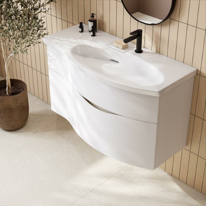 Тумба 100 см праваясм, Riva Kerama Marazzi, белый - RV.100Rh\WHT.M