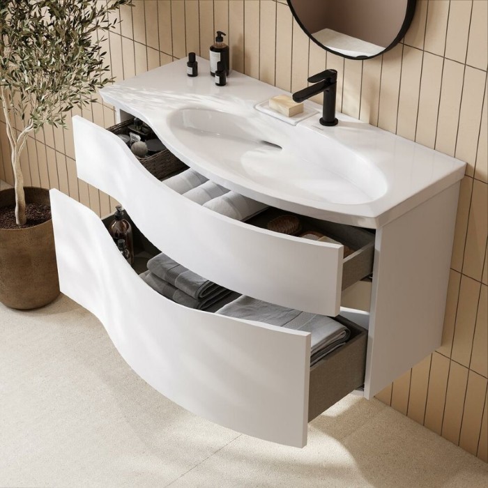 Тумба 100 см праваясм, Riva Kerama Marazzi, белый - RV.100Rh\WHT.M