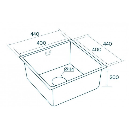 Мойка для кухни нержавеющая 440х440мм Paulmark LASSAN, брашированная нерж.сталь - PM304444-BS