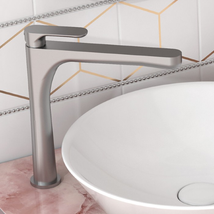 Однорычажный смеситель для раковины высокий без донного клапана, Ole Kerama Marazzi, бежевый - 69415KM.M0.070