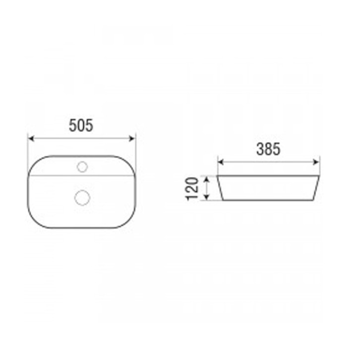 Раковина 505х385х120 накладная, белая, Azario - AZ-2202